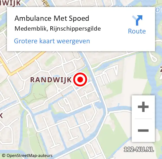 Locatie op kaart van de 112 melding: Ambulance Met Spoed Naar Medemblik, Rijnschippersgilde op 7 oktober 2021 16:10