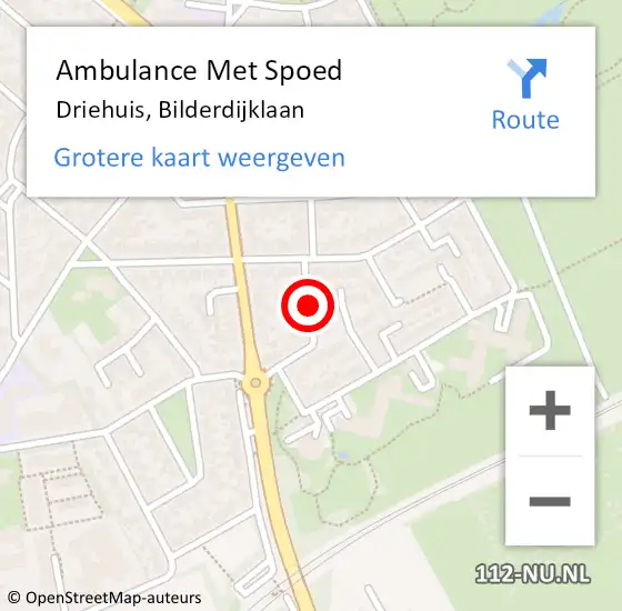 Locatie op kaart van de 112 melding: Ambulance Met Spoed Naar Driehuis, Bilderdijklaan op 7 oktober 2021 16:33