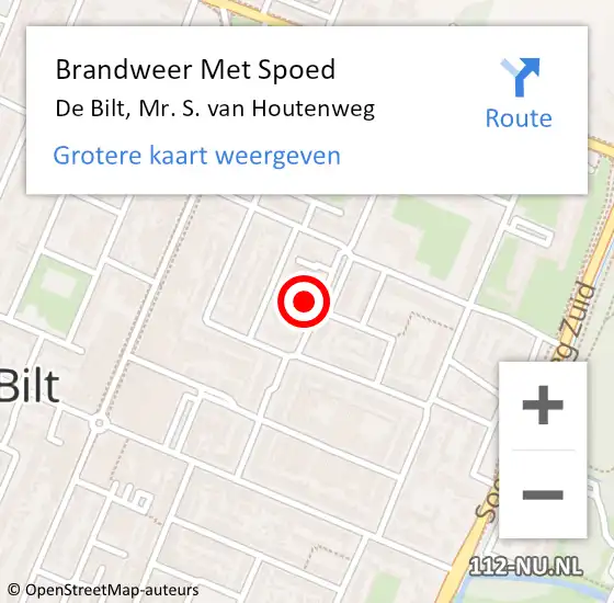 Locatie op kaart van de 112 melding: Brandweer Met Spoed Naar De Bilt, Mr. S. van Houtenweg op 7 oktober 2021 16:46