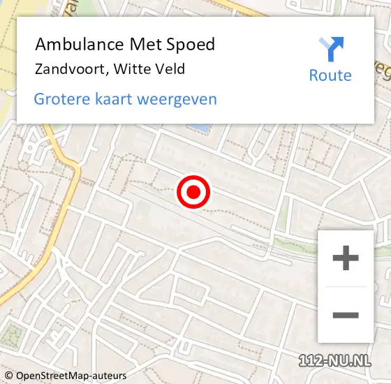 Locatie op kaart van de 112 melding: Ambulance Met Spoed Naar Zandvoort, Witte Veld op 7 oktober 2021 17:03