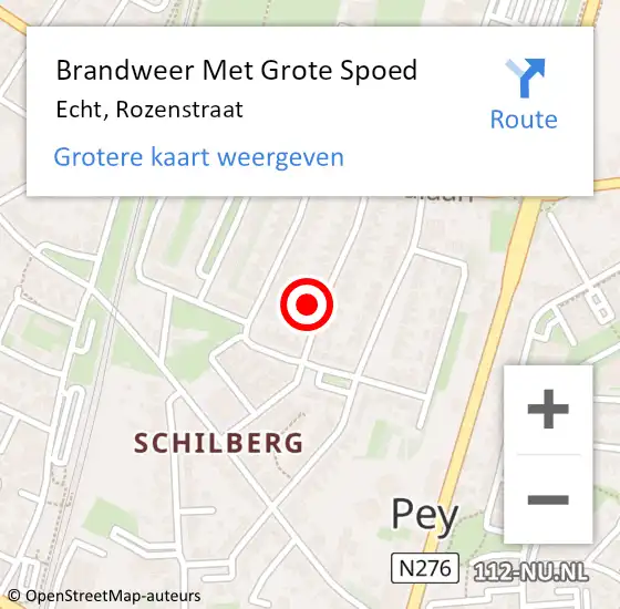 Locatie op kaart van de 112 melding: Brandweer Met Grote Spoed Naar Echt, Rozenstraat op 7 oktober 2021 17:22