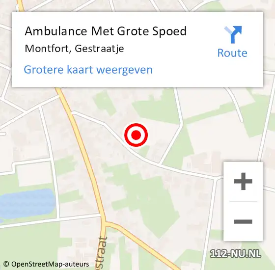 Locatie op kaart van de 112 melding: Ambulance Met Grote Spoed Naar Montfort, Gestraatje op 7 oktober 2021 18:38