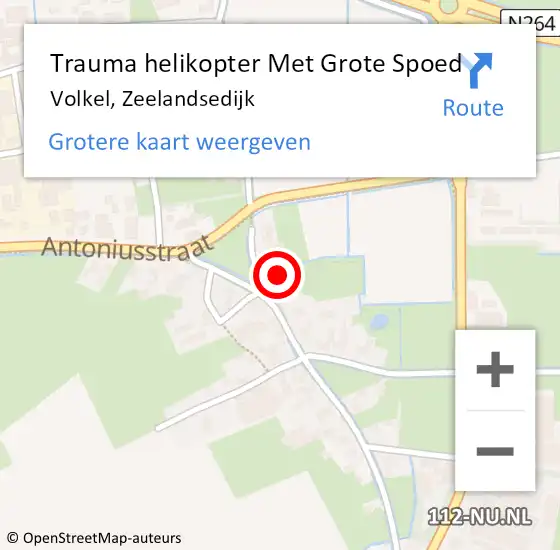 Locatie op kaart van de 112 melding: Trauma helikopter Met Grote Spoed Naar Volkel, Zeelandsedijk op 7 oktober 2021 19:17