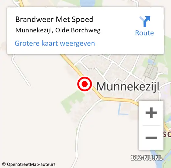 Locatie op kaart van de 112 melding: Brandweer Met Spoed Naar Munnekezijl, Olde Borchweg op 7 oktober 2021 19:21
