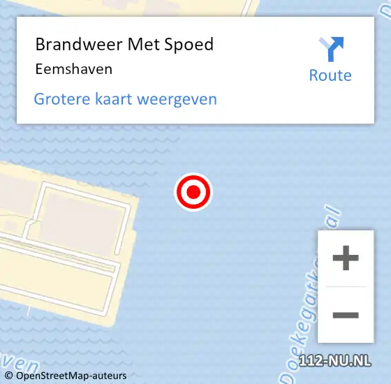 Locatie op kaart van de 112 melding: Brandweer Met Spoed Naar Eemshaven op 7 oktober 2021 19:32