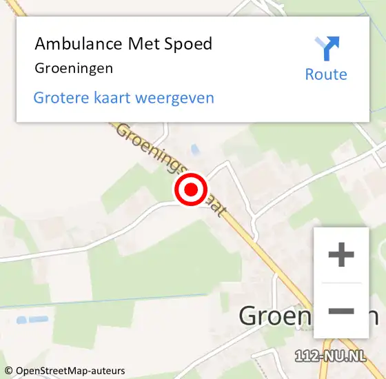 Locatie op kaart van de 112 melding: Ambulance Met Spoed Naar Groeningen op 7 oktober 2021 20:21