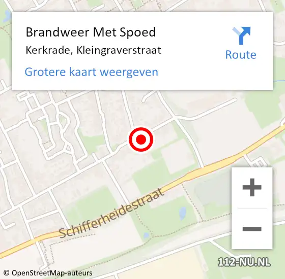 Locatie op kaart van de 112 melding: Brandweer Met Spoed Naar Kerkrade, Kleingraverstraat op 7 oktober 2021 20:31