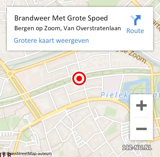 Locatie op kaart van de 112 melding: Brandweer Met Grote Spoed Naar Bergen op Zoom, Van Overstratenlaan op 7 oktober 2021 20:40