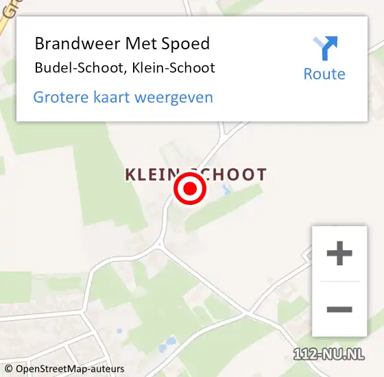 Locatie op kaart van de 112 melding: Brandweer Met Spoed Naar Budel-Schoot, Klein-Schoot op 7 oktober 2021 22:22