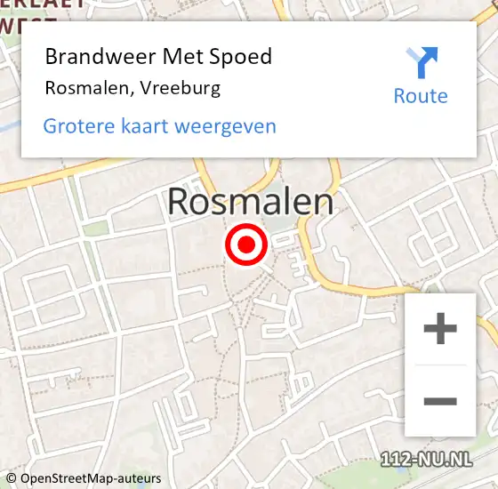 Locatie op kaart van de 112 melding: Brandweer Met Spoed Naar Rosmalen, Vreeburg op 7 oktober 2021 23:16