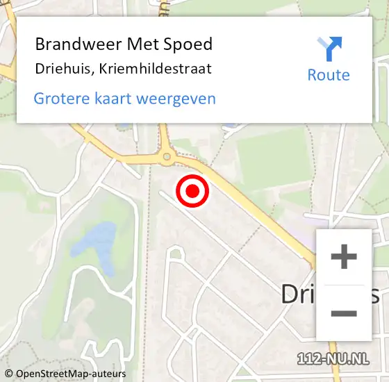 Locatie op kaart van de 112 melding: Brandweer Met Spoed Naar Driehuis, Kriemhildestraat op 8 oktober 2021 00:29