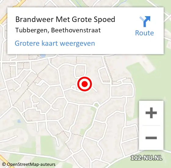 Locatie op kaart van de 112 melding: Brandweer Met Grote Spoed Naar Tubbergen, Beethovenstraat op 8 oktober 2021 02:59