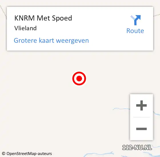 Locatie op kaart van de 112 melding: KNRM Met Spoed Naar Vlieland op 8 oktober 2021 06:28