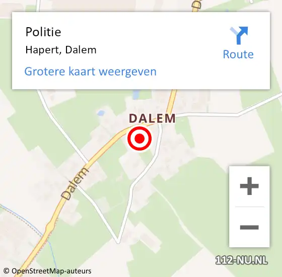 Locatie op kaart van de 112 melding: Politie Hapert, Dalem op 8 oktober 2021 06:33