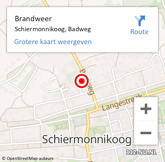 Locatie op kaart van de 112 melding: Brandweer Schiermonnikoog, Badweg op 8 oktober 2021 08:28