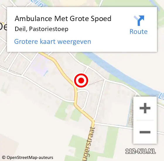 Locatie op kaart van de 112 melding: Ambulance Met Grote Spoed Naar Deil, Pastoriestoep op 8 oktober 2021 09:09