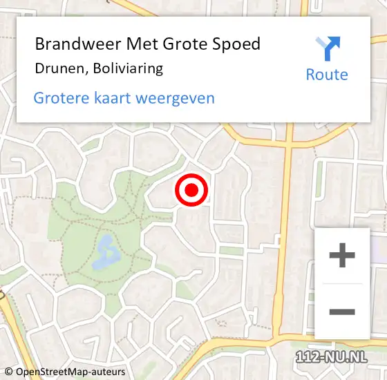 Locatie op kaart van de 112 melding: Brandweer Met Grote Spoed Naar Drunen, Boliviaring op 8 oktober 2021 09:41