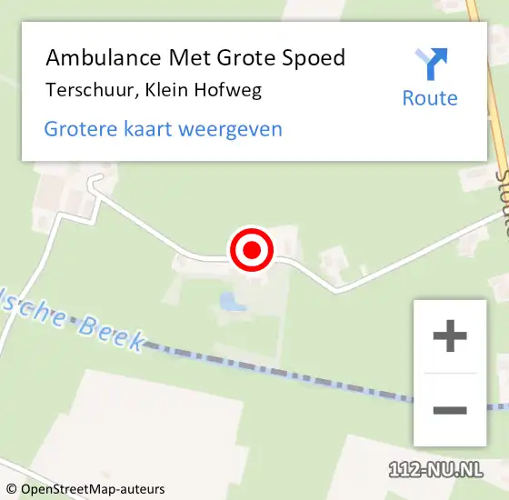 Locatie op kaart van de 112 melding: Ambulance Met Grote Spoed Naar Terschuur, Klein Hofweg op 8 oktober 2021 11:51