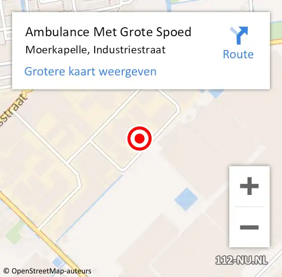 Locatie op kaart van de 112 melding: Ambulance Met Grote Spoed Naar Moerkapelle, Industriestraat op 8 oktober 2021 11:59