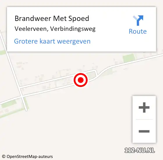 Locatie op kaart van de 112 melding: Brandweer Met Spoed Naar Veelerveen, Verbindingsweg op 8 oktober 2021 13:29