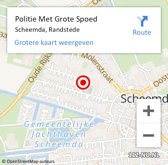 Locatie op kaart van de 112 melding: Politie Met Grote Spoed Naar Scheemda, Randstede op 8 oktober 2021 13:53