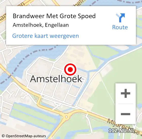 Locatie op kaart van de 112 melding: Brandweer Met Grote Spoed Naar Amstelhoek, Engellaan op 8 oktober 2021 14:26