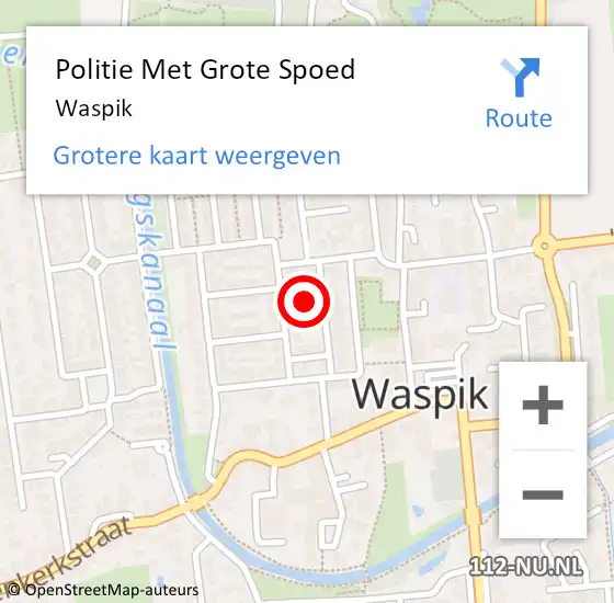 Locatie op kaart van de 112 melding: Politie Met Grote Spoed Naar Waspik op 8 oktober 2021 14:30