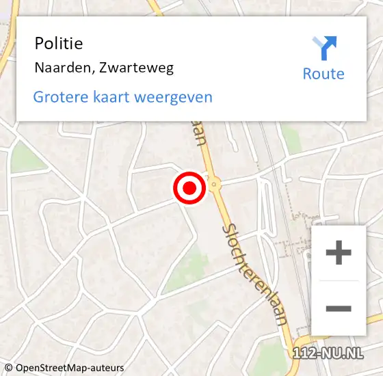 Locatie op kaart van de 112 melding: Politie Naarden, Zwarteweg op 8 oktober 2021 14:38