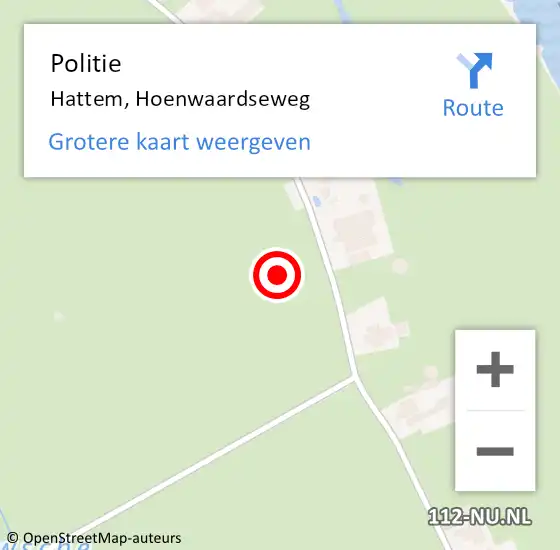 Locatie op kaart van de 112 melding: Politie Hattem, Hoenwaardseweg op 8 oktober 2021 15:22