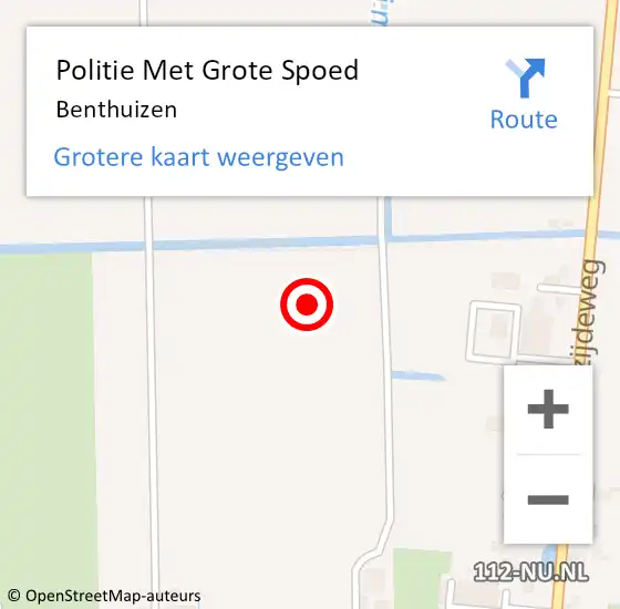 Locatie op kaart van de 112 melding: Politie Met Grote Spoed Naar Benthuizen op 8 oktober 2021 16:24