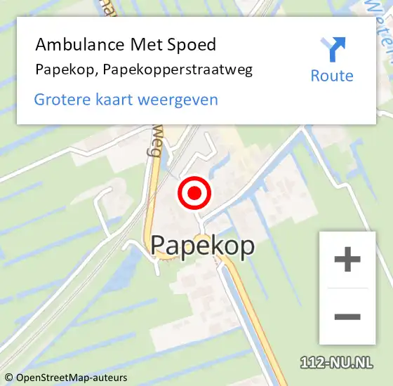 Locatie op kaart van de 112 melding: Ambulance Met Spoed Naar Papekop, Papekopperstraatweg op 8 oktober 2021 16:50