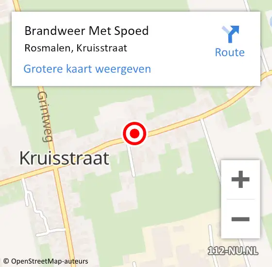 Locatie op kaart van de 112 melding: Brandweer Met Spoed Naar Rosmalen, Kruisstraat op 8 oktober 2021 18:13