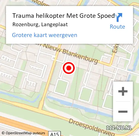 Locatie op kaart van de 112 melding: Trauma helikopter Met Grote Spoed Naar Rozenburg, Langeplaat op 8 oktober 2021 19:45