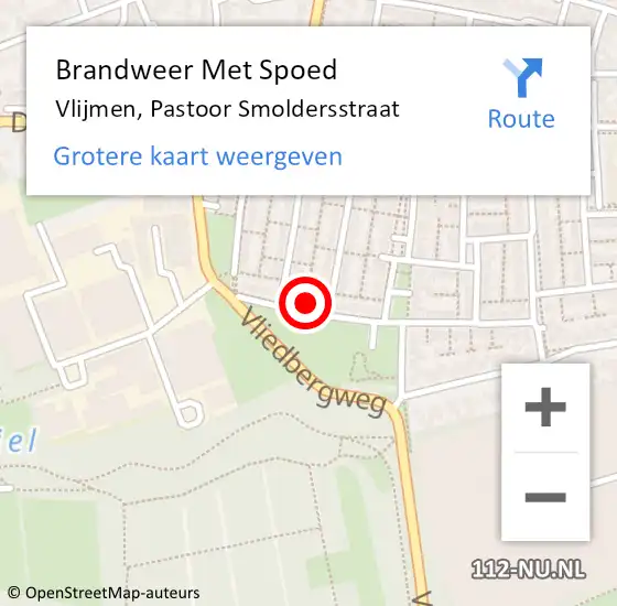 Locatie op kaart van de 112 melding: Brandweer Met Spoed Naar Vlijmen, Pastoor Smoldersstraat op 8 oktober 2021 19:58