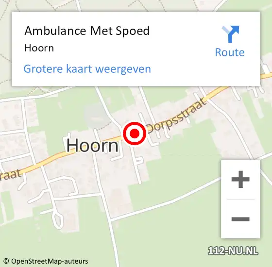 Locatie op kaart van de 112 melding: Ambulance Met Spoed Naar Hoorn op 8 oktober 2021 20:06