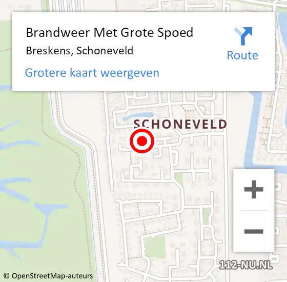 Locatie op kaart van de 112 melding: Brandweer Met Grote Spoed Naar Breskens, Schoneveld op 8 oktober 2021 20:22