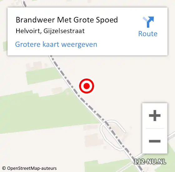 Locatie op kaart van de 112 melding: Brandweer Met Grote Spoed Naar Helvoirt, Gijzelsestraat op 8 oktober 2021 20:27