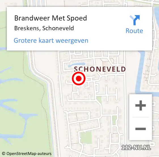 Locatie op kaart van de 112 melding: Brandweer Met Spoed Naar Breskens, Schoneveld op 8 oktober 2021 20:33