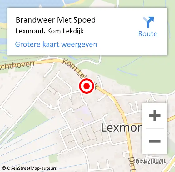 Locatie op kaart van de 112 melding: Brandweer Met Spoed Naar Lexmond, Kom Lekdijk op 8 oktober 2021 20:35