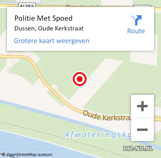 Locatie op kaart van de 112 melding: Politie Met Spoed Naar Dussen, Oude Kerkstraat op 8 oktober 2021 20:43