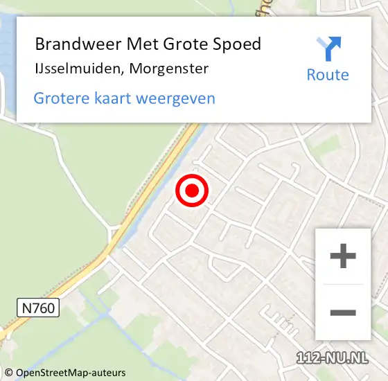 Locatie op kaart van de 112 melding: Brandweer Met Grote Spoed Naar IJsselmuiden, Morgenster op 8 oktober 2021 21:19