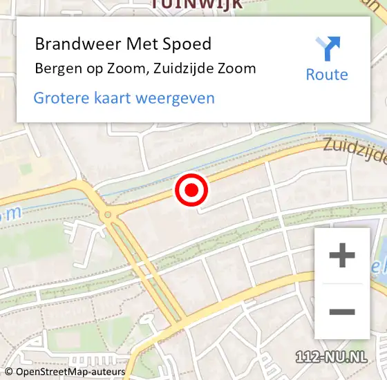 Locatie op kaart van de 112 melding: Brandweer Met Spoed Naar Bergen op Zoom, Zuidzijde Zoom op 8 oktober 2021 21:40