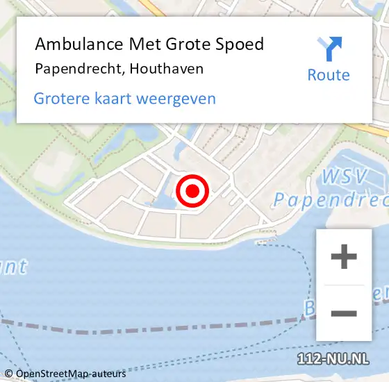 Locatie op kaart van de 112 melding: Ambulance Met Grote Spoed Naar Papendrecht, Houthaven op 8 oktober 2021 21:44