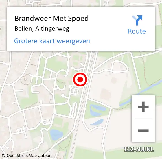 Locatie op kaart van de 112 melding: Brandweer Met Spoed Naar Beilen, Altingerweg op 8 oktober 2021 21:57