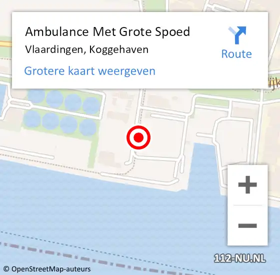 Locatie op kaart van de 112 melding: Ambulance Met Grote Spoed Naar Vlaardingen, Koggehaven op 8 oktober 2021 23:09