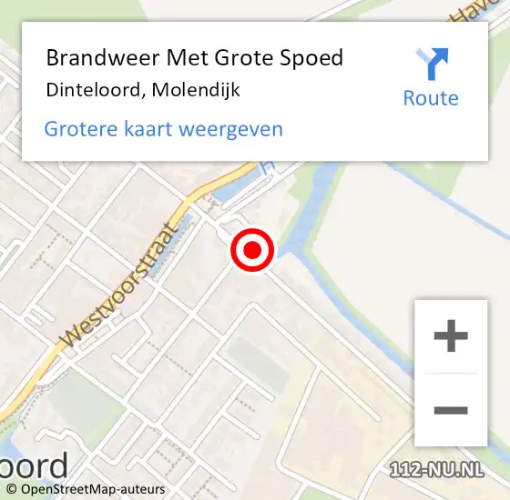 Locatie op kaart van de 112 melding: Brandweer Met Grote Spoed Naar Dinteloord, Molendijk op 9 oktober 2021 00:56