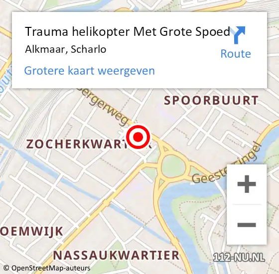 Locatie op kaart van de 112 melding: Trauma helikopter Met Grote Spoed Naar Alkmaar, Scharlo op 9 oktober 2021 00:57