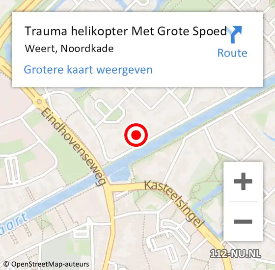 Locatie op kaart van de 112 melding: Trauma helikopter Met Grote Spoed Naar Weert, Noordkade op 9 oktober 2021 03:10