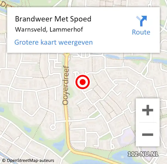 Locatie op kaart van de 112 melding: Brandweer Met Spoed Naar Warnsveld, Lammerhof op 9 oktober 2021 03:41