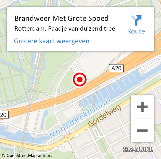 Locatie op kaart van de 112 melding: Brandweer Met Grote Spoed Naar Rotterdam, Paadje van duizend treê op 9 oktober 2021 05:37